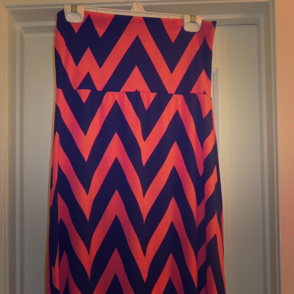 Chevron pink/orange and black skirt/dress